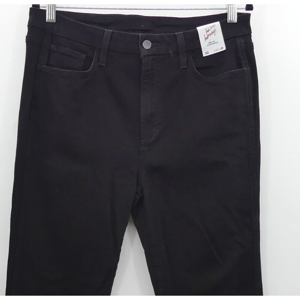 Joe's Jeans The Hi Honey High Rise Curvy Bootcut Jeans Size 32 Black Raw Hem - Picture 2 of 10
